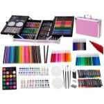 KIK KX5353 Velká sada v kufříku pro malé malíře 145 ks růžová – Zboží Dáma