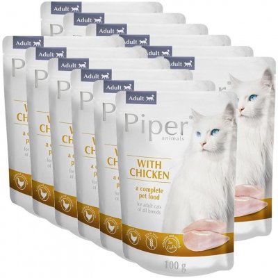 Piper Cat Adult s kuřecím masem 12 x 100 g – Zbozi.Blesk.cz