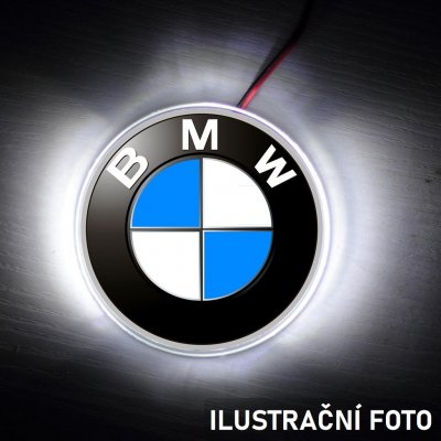 BMW podsvícený znak na kapotu - LED svítící logo - BÍLÁ - MODRÁ a BÍLÁ – Zboží Mobilmania