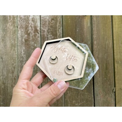 Krabička na snubní prstýnky šestihran – Zboží Dáma Krabička na snubní prstýnky šestihran – Zboží Dáma