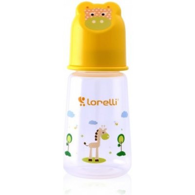 Lorelli kojenecká lahvička s víkem ve tvaru zvířete Yellow 125 ml – Zbozi.Blesk.cz