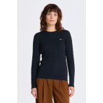 Gant svetr STRETCH COTTON CABLE C-NECK modrá – Zboží Mobilmania