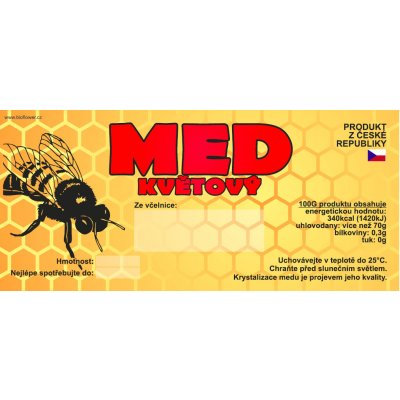 Bioflower - Samolepící etiketa med květový – Zboží Mobilmania