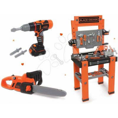 Smoby detská pracovná dielňa Black+Decker so 79 doplnkami+elektronická kotúčová píla+elektronická vŕtačka – Zboží Dáma Smoby detská pracovná dielňa Black+Decker so 79 doplnkami+elektronická kotúčová píla+elektronická vŕtačka – Zboží Dáma