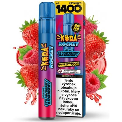 Kurwa Rocket Strawberry Raspberry 20 mg 1400 potahů – Hledejceny.cz