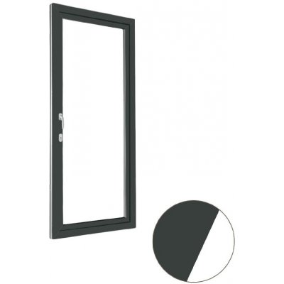 Aluplast jednokřídlové balkonové dveře s oboustrannou klikou antracit/bílé 80 x 210 cm Levé Dvojsklo – Hledejceny.cz