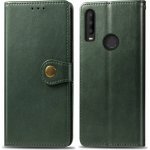 PROTEMIO 26685 LEATHER BUCKLE Peňaženkový obal Alcatel 3X 2019 zelený – Zboží Mobilmania