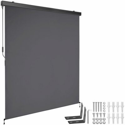 tectake 406142 svislá markýza eloise se 2 nástěnnými držáky - 160 x 250 cm,tmavě šedá – Hledejceny.cz
