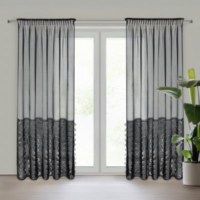 EUROFIRANY ZÁCLONA NA PÁSCE DEBORA 140X270 CM ČERNÁ – Hledejceny.cz