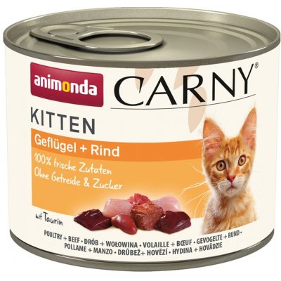 Carny Kitten drůbeží hovězí maso 24 x 0,2 kg