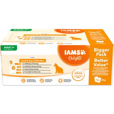 Iams Delights mořské a suchozem. maso v omáčce 72 x 85 g – Zbozi.Blesk.cz