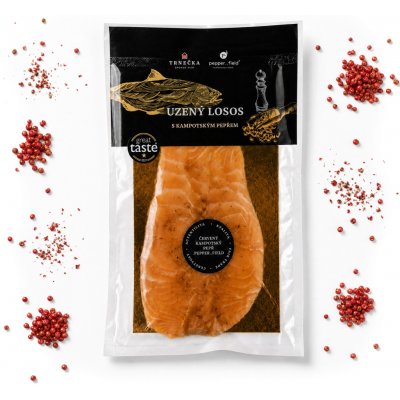 Trnečka Smoked Fish Losos uzený studeným kouřem s Červeným pepřem .pepper..field min. 100g – Sleviste.cz