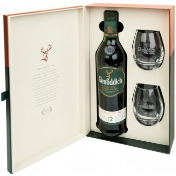 Glenfiddich 12y 40% 0,7 l (dárkové balení 2 sklenice)