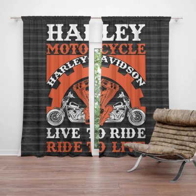 Sablio Závěs Harley-Davidson Live to ride, ride to live: 2ks 140x250cm – Hledejceny.cz