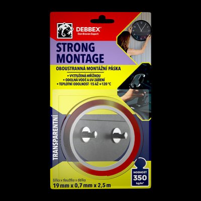 Den Braven Oboustranná montážní páska vyztužená strong montage B8240BD 19 mm x 2,5 m transparentní – Hledejceny.cz