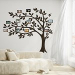 Dřevěný strom na zeď s fotorámečky | DUBLEZ – Zboží Dáma