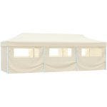 OMAXI 706649 Skládací nůžkový party stan s 8 bočními stěnami 870x291x315 cm krémový – Hledejceny.cz