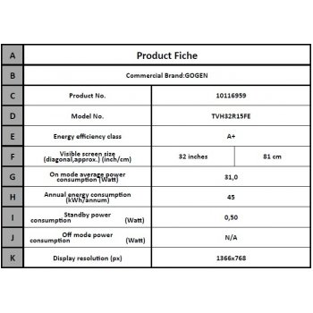 GoGEN TVH 32R15 FE