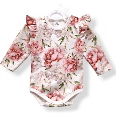 Le Bebe Body dlouhý rukáv s volánky Pivoňky – Zboží Mobilmania