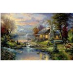 Norimpex Diamantové malování Horská chata u jezera 30 x 40 cm – Hledejceny.cz