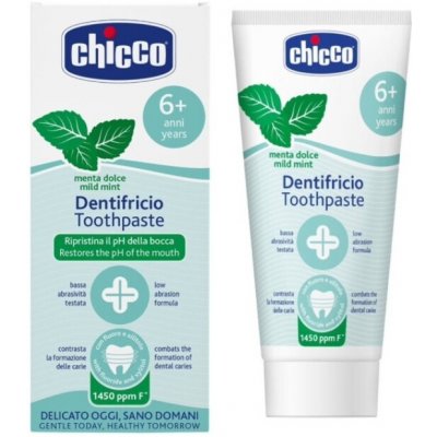 Chicco dětská zubní pasta s mátovou příchutí a fluoridem 1450 ppm 50 ml – Hledejceny.cz