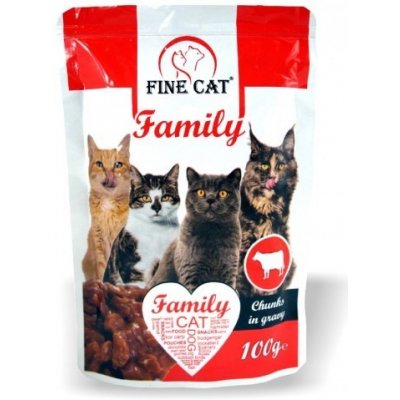 FINE CAT Family s HOVĚZÍM v omáčce 100 g