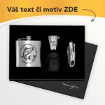 Dárková sada s placatkou pohárky a kapesním nožem s vlastním textem nebo logem 48167 – Sleviste.cz