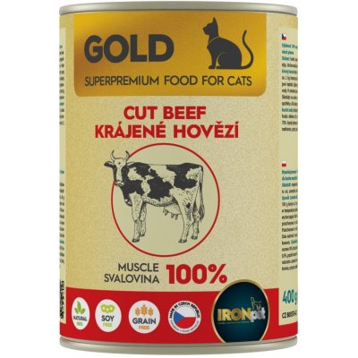 IRONpet Gold Cat Hovězí krájená svalovina 0,4 kg