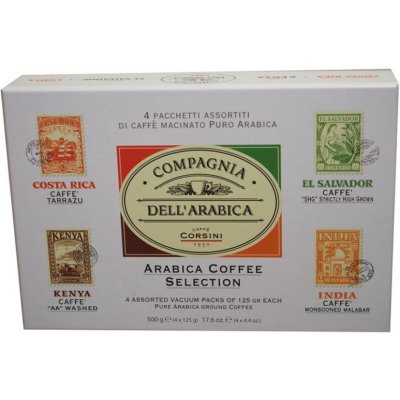 CORSINI Arabica Coffee Selection Paper Gift mlétá káva 4 x 125 g – Sleviste.cz
