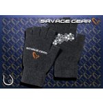 Savage Gear Rukavice Knitted Half Finger Glove Dark Grey Melange – Zboží Mobilmania