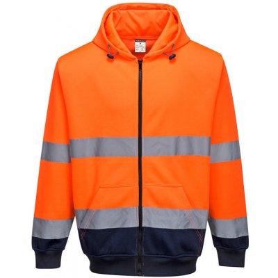 Portwest Mikina na zip B317 dvoubarevná reflexivní POR-B317ONR Oranžovo-navy – Zboží Mobilmania