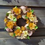 DECOLED Velikonoční věnec, 30 x 8 cm, žluté květy – Zboží Mobilmania