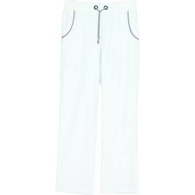 Gonera Dámské kalhoty v pase na gumu 0127 bílé – Zboží Mobilmania