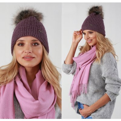 Fashionweek dámská zimní čepice s bambulí Jenot ZIZI-P15 fialový – Hledejceny.cz