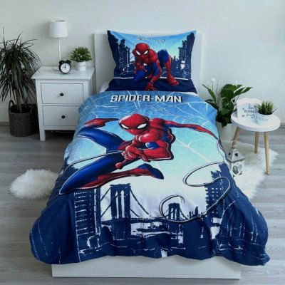Jerry Fabrics Povlečení Spiderman Blue city Bavlna 140x200 70x90 – Zboží Mobilmania