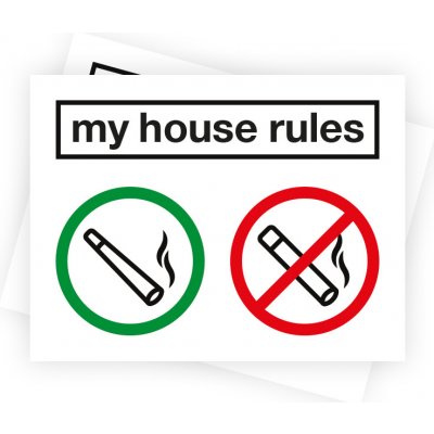 Samolepka My house rules - weedshop – Zboží Dáma