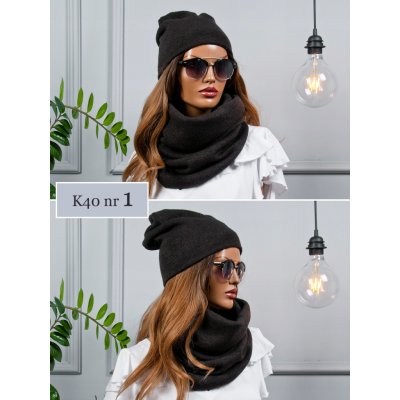 Fashionweek Moderni zimní set čepice a šála FAN01/K40 černá – Hledejceny.cz