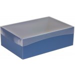 Dárková krabice s průhledným víkem 300x200x100/35 mm, modrá – Zboží Živě