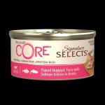 Wellness Core Cat Selects Flaked tuňák s lososem ve šťávě 79 g – Hledejceny.cz
