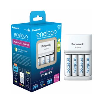 Panasonic Eneloop Smart Plus Cha BQ-CC55 + 4x AA K-KJ55MCD40E