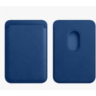 Pouzdro SES Luxusní magnetické na kreditní karty Apple iPhone 13 Pro - modré ekokůže