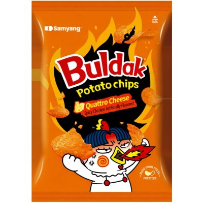 Samyang Buldak bramborové chipsy s příchutí chilli a čtyř druhů sýru 55 g – Sleviste.cz