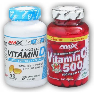 Fitsport Vitamin D3 4000IU+ Vitamin c 500 90 tobolek – Hledejceny.cz