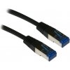 síťový kabel XtendLan PK_6ASFTP005black patch, Cat6A, SFTP, LS0H, 0,5m, černý