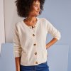 Dámský svetr a pulovr Blancheporte Rovný svetr na knoflíky režná