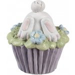 Dekorace fialový muffin s vystrčeným zadečkem králíčka Ø 11*12 cm – Hledejceny.cz