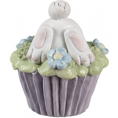 Dekorace fialový muffin s vystrčeným zadečkem králíčka Ø 11*12 cm – Hledejceny.cz
