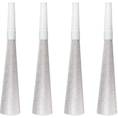 Folat Trumpetky stříbrné glitrové 4ks – Zboží Dáma