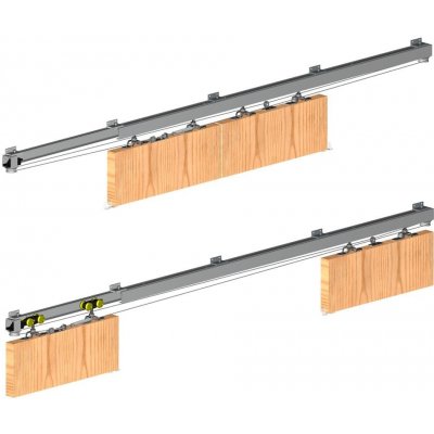 Symetric Sada pro mechanizmus pro současný posun dveří, 4000 mm, stříbrná 219-070 – Sleviste.cz