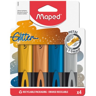 Maped Fluo Peps třpytivé 4 ks Metallic – Hledejceny.cz